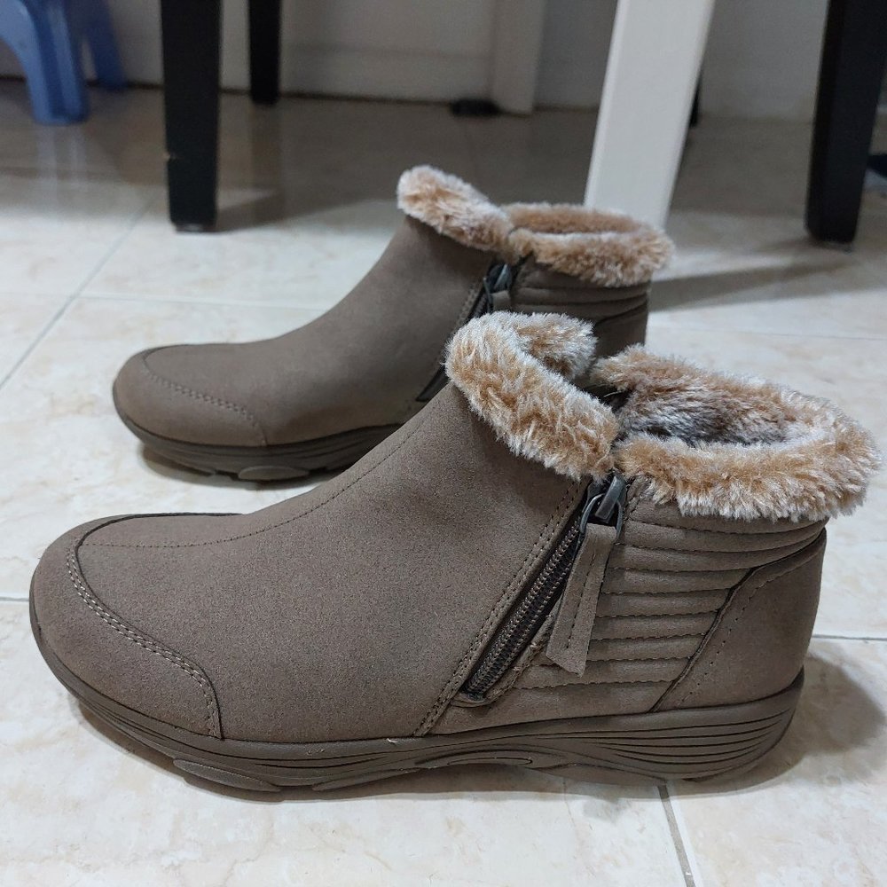 EASY SPIRIT VELINOT2 Ankle Booties Boots FURRY TOP